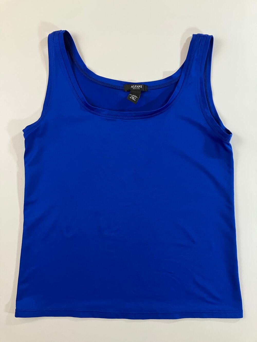 Vintage Alfani Petite Women PM Royal Blue Tank Top Made USA 90s Y2K